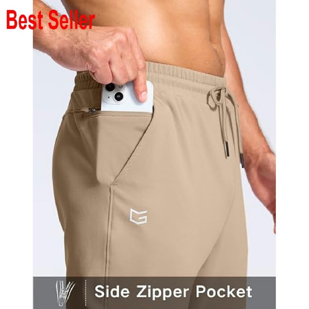 Fleece Lined Joggers Winter Warm Athletic Sweatpants Gym Running Workout - Picture 5 of 7